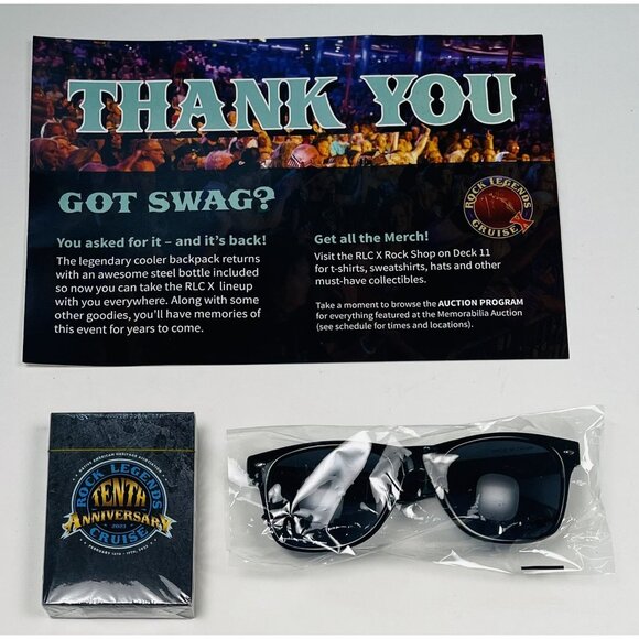 Rock Legends Tenth Anniversary Cruise Insulated BACKPACK Deck Cards Sunglasses + - Picture 5 of 9